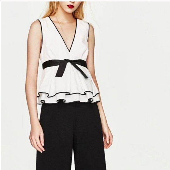 Zara Tops - ⚡️ZARA Trafaluc Sleeveless Peplum Top with Ruffles